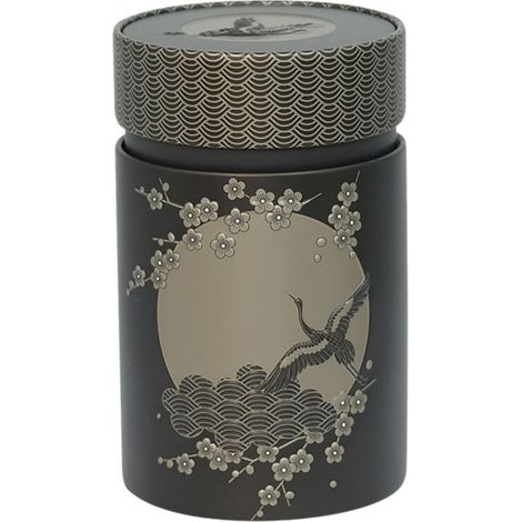Boîte à thé Komorebi noire 150 g double couvercle (1/2)