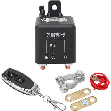 Disjoncteur de batterie de voiture 12V 200a, télécommande sans fil, interrupteur de mise hors tension, relais de démarrage avec câble (1/5)
