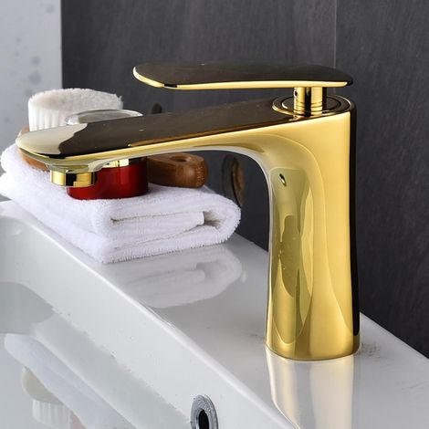 Robinet pour vasque, cuivre, doré, pour vasque et sanitaires (1/5)