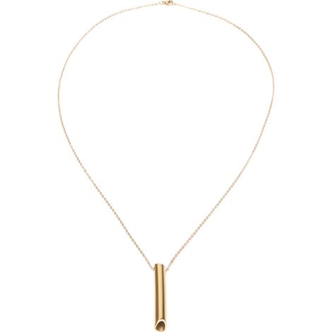 Médaille de respiration en acier inoxydable dorée pour hommes et femmes, collier anti-stress portable, sifflet anti-anxiété (1/5)