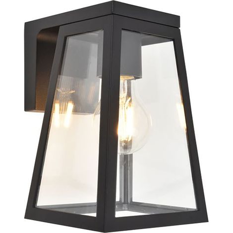 Fia Solar, lampada da parete per esterni a energia solare, nera opaca, 2W, attacco E27, temperatura di colore 2700K, grado di protezione IP44, con sensore crepuscolare. (1/2)