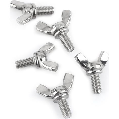 Vis à oreilles, boulon à oreilles métrique avec attaches en acier inoxydable 304 Écrou à vis serrer à la main les écrous à oreille (M5 40mm), 5 pièces Tighten Ear Nuts (1/5)