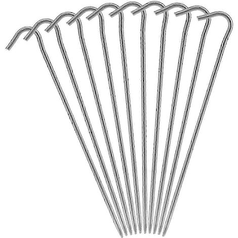 Piquets de tente en titane (6 ou 10 pièces, en option) - 169 mm, 3 mm, 8 g chacun - Ancrages légers pour tentes, abris et auvents de camping (1/5)