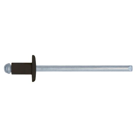 Confezione 100 rivetti corpo in alluminio verniciato testa di moro 3,4x9 mm e chiodo in acciaio zincato