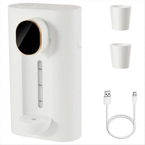 Distributeur mural intelligent de bain de bouche avec 2 gobelets réutilisables, blanc (1/5)