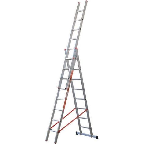 Trade Shop - TRANSFORMABLE DREIFACHLEITER 3 ELEMENTE AUS ALUMINIUM MIT VERLÄNGERUNG ODER BOCKMODUL - 3 X 7 Trauben