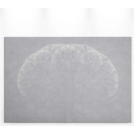 Tableau moderne gris & blanc pour chambre | Tableau fleur géométrique pour salon | Tableau sur toile scandinave pour couloir - 0,9 x 0,6 m (1/5)