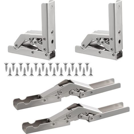 Équerre Pliante Robuste, 4PCS Support Console Pliable, Supports D' étagères Pliants Charge, Lourds Support Console Pliable Rétractable Equerre Etagere Pour Plateaux de Table Table Plia (1/4)