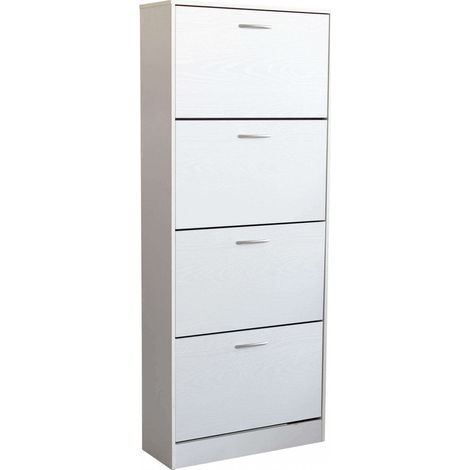Scarpiera Wendy 60x24x150 h cm in Legno Bianca (1/5)