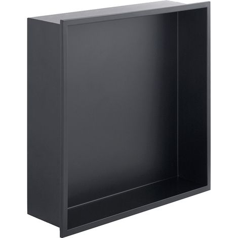 Nicho de ducha cuadrado 30x30x10 Eurosanit Negro