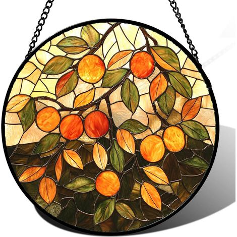 Attrape-soleil à suspendre en vitrail – Décoration fenêtre intérieure, Diamètre : 9 cm (1/4)