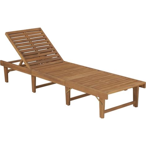 Maison Exclusive - Chaise longue pliable avec coussin Bois d'acacia solide