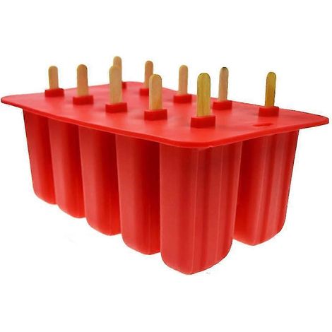 Moule à glace en silice, moule à sucettes glacées, bac à glaçons, moule à sucettes glacées, 10 pièces avec moule en silicone haute qualité (1/5)