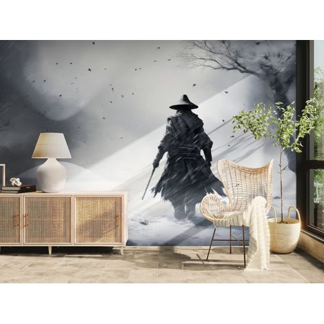 Papier peint Fantaisie – Guerrier sous la neige - 150 x 250 cm (1/2)