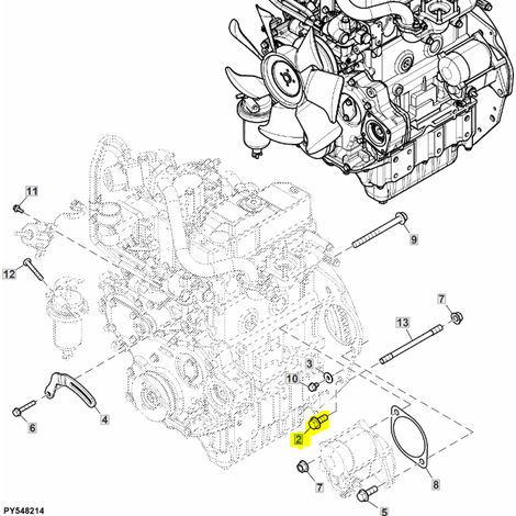 Tornillo de motor John Deere 1050K 1600 1620 1910E 250D 19M7789