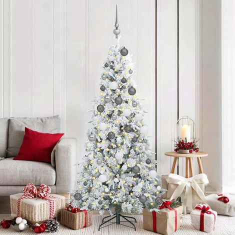 Künstlicher klappbarer Weihnachtsbaum Weiß 180 cm PE und PVC