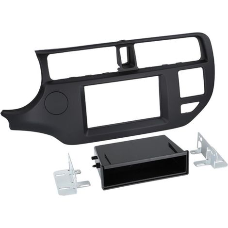 Kit Facade autoradio 2DIN compatible avec Kia Rio 11-15 Avec vide poche noir