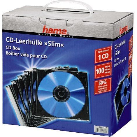 Hama CD Slim Box 100 Stuks Zwart/Transpant (1/4)