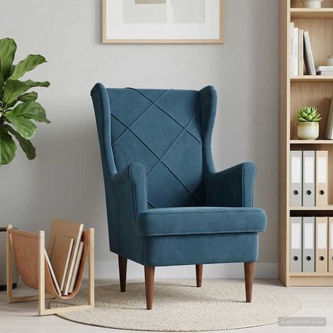 vidaXL Poltrona Blu Velluto (1/5)