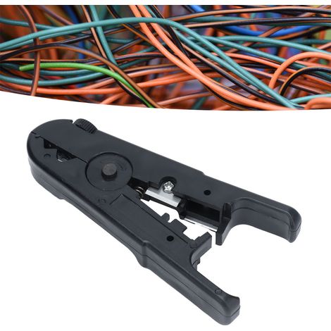 Schwarzer Abisolierer für UTP/STP-Netzwerkkabel, Koaxialkabel, Abisolierwerkzeug für Netzwerkkabel (1/5)