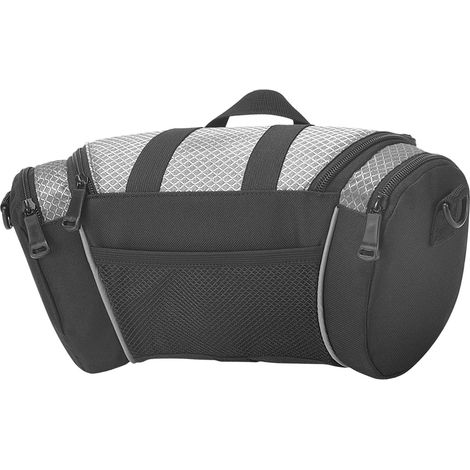 GARRYFIZH Sac Guidon Vélo 5L Nylon, Bande Réfléchissante, Gris, Porte-Avant (1/5)