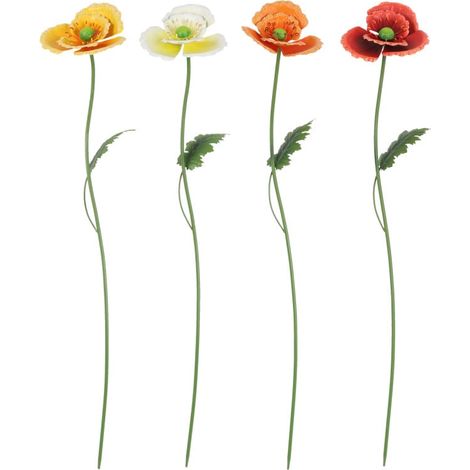 Flamingo Gartenstecker Papaver Metall 14 x 74,5 cm mehrfarbig Gartenstecker