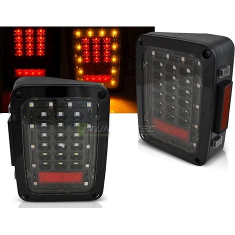 Paire feux arriere Jeep Wrangler JK 07-18 FULL LED Noir (1/4)