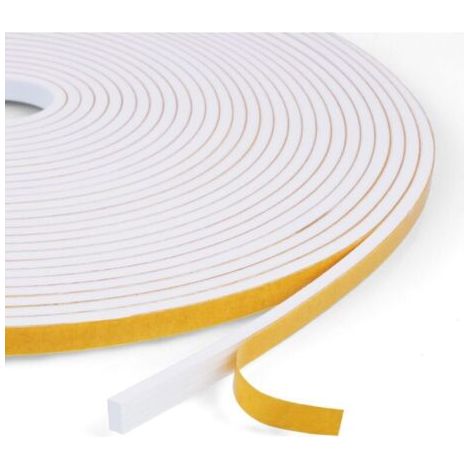 BUNTHAUS Joint Fenetre Isolation Anti Froid, Joint Isolation pour Porte Fenêtre autocollante pour portes, Joint Fenêtre Isolation du bruit, Joint de fenêtre Joint en Mousse(6mm x 3mm x 10M, Blanc)