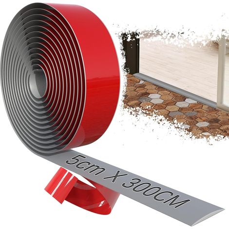 300cmx5cm Barre de Seuil Adhesive Gris Seuil de Porte Adhesif Autoadhésive Barre de Seuil Large PVC Bande de Transition pour Couvrir Les Espaces Entre Carrelage Parquet Sol Tapis (1/5)