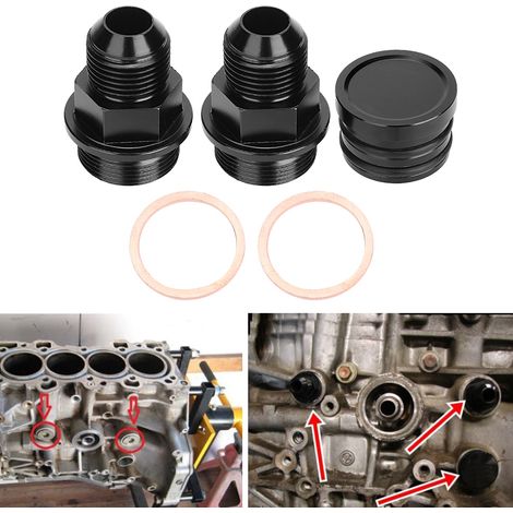 Bouchon de reniflard arrière Catch Can & Raccords M28-10AN Compatible Honda B16 B18C (1/5)