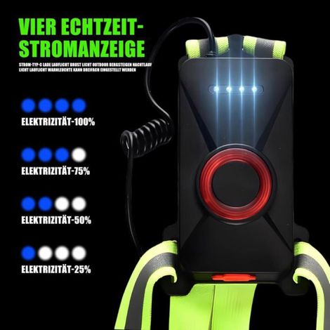 Lampe Course Poitrine 500LM USB, 3 Modes Réfléchissant, Pêche Camping Cyclisme Pratique (1/5)