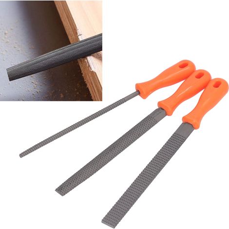 Ensemble de 3 limes pour le travail du bois : lime ronde, lime plate et lime demi-ronde (1/5)