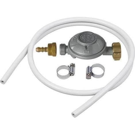 1 Ensemble Raccordement Gaz Butane 1,50 M, Détendeur 28 Mbar, Colliers Serrage, Usage Domestique Cuisson