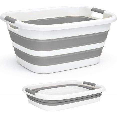 Panier à Linge Pliable 26L Grande Capacité – Bassine Plastique Compacte et Résistante Bac à Linge Sale Gain de Place (1/5)