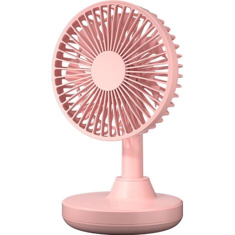 Mini Ventilateur secouant la tête Ventilateur Bureau secouant la tête Petit Ventilateur USB Ventilateur--rose