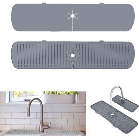 Tapis de Drainage de Protection de comptoir de salle de bains de cuisine de Protection d'évier de cuisine en Silicone/450145mm (1/4)