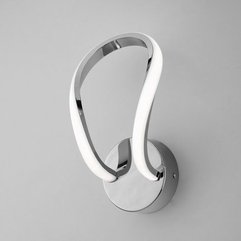 Wandleuchte aus Metall und Aluminium Poliertes Chrom Integrierte LED 21x h20 cm