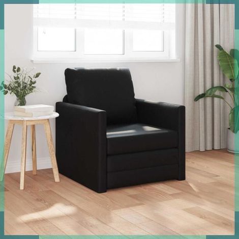 4106635 Canapé-Lit 60cm Noir Simili cuir (1/5)