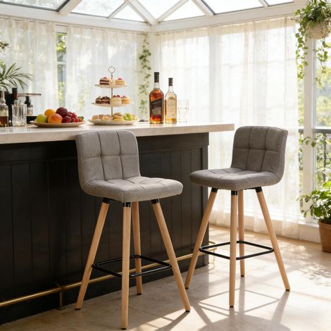 Chaise de cuisine avec coussin antidérapant,adaptée salle à manger et usage professionnel. Lot de 2 tabourets de bar. (1/5)