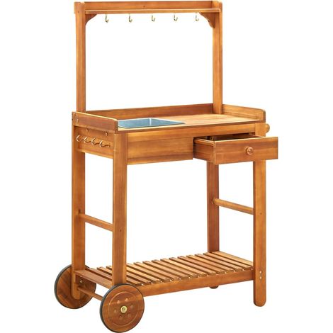 Maison Exclusive - Carrito de cocina exterior madera maciza acaci