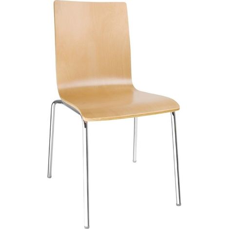 Chaise Dossier Carré Couleur Naturelle - Lot de 4 - Bolero (1/5)