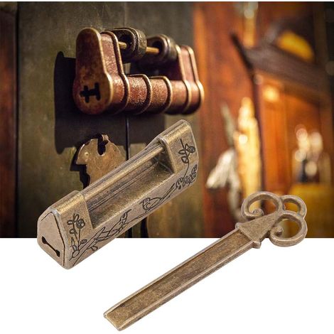 Antique Lock and Key Zinc Alloy Vintage Padlock 4 X 1.8 X 1 Cm (1/5)