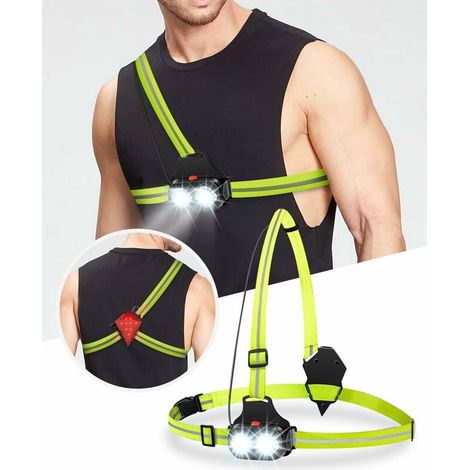 royaluxe -Éclairage pour Course,Lampe Running,Les Plus Récents LED Lampe Course A Pied à USB 120°Rotatif 2 Modes De Course Portable Réfléchissant étanche Lampe Pectorale Running,Le Jogging (1/5)