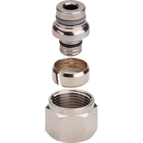 Viega Verschraubung 495442 16mm, Rotguss matt vernickelt (1/3)