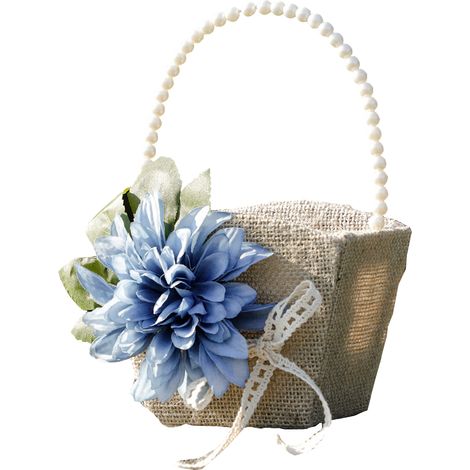 Panier Décoratif Mariage - Panier Traditionnel - Finition Linen - 22x14x10cm - Multicolore - 120g - Pour Fille Fleuriste ou Décor Table - 1 Pièce (1/5)