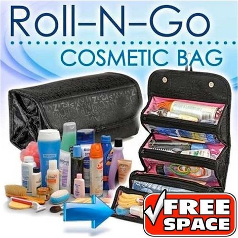 Trade Shop - ROLL-N-GO HANDTASCHEN-ORGANIZER REISEKOSMETIK-ORGANIZER SCHWARZE FARBE -