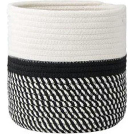 Panier de rangement en coton et lin tissé à la main, style nordique, pot de fleurs de jardin, rangement pour plantes, linge, pique-nique, jouets, décoration intérieure - C (1/5)