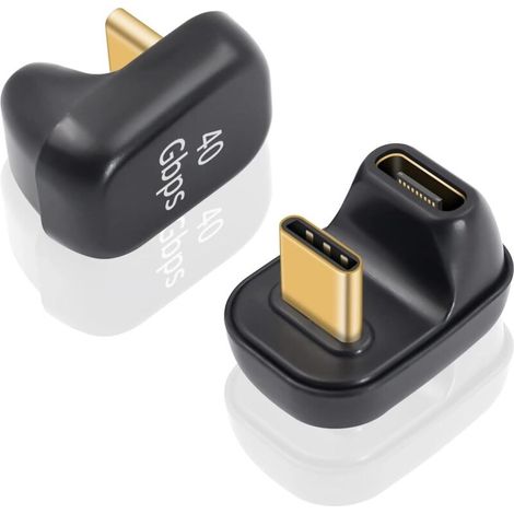 Lot de 2 adaptateurs USB C 40Gbps,Adaptateur d'extension USB C mâle vers Femelle Supports 8K@60Hz et 10W,Compatible avec Thunderbolt 3/4 et avec Les appareils d'interface USB de Type (1/4)