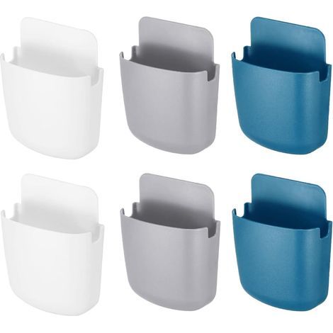 Soporte de pared para mandos a distancia (6 unidades), caja de almacenamiento de mandos a distancia para el hogar, la oficina y el teléfono móvil (3 colores) (1/4)
