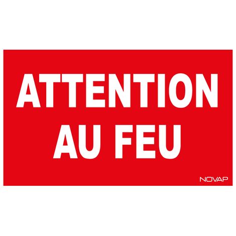 Panneau Attention au feu - Rigide 330x200mm - 4160054